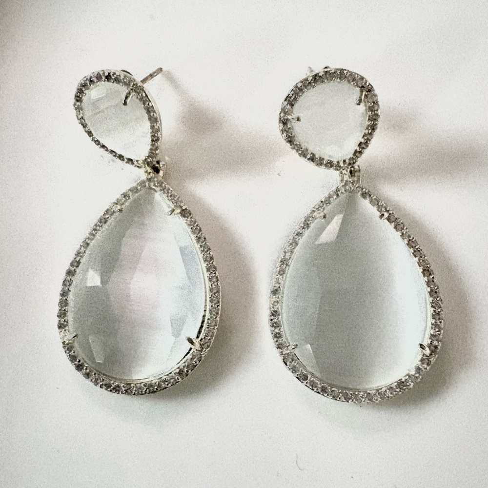 Stunning Crystal  Teardrop Dangle Earrings from Brazil
